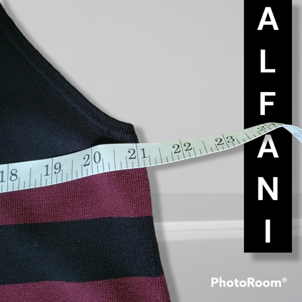 Alfani Sleeveless Sweater Womens XL Alfani Sweater XL Maroon Cream Black - Picture 6 of 10